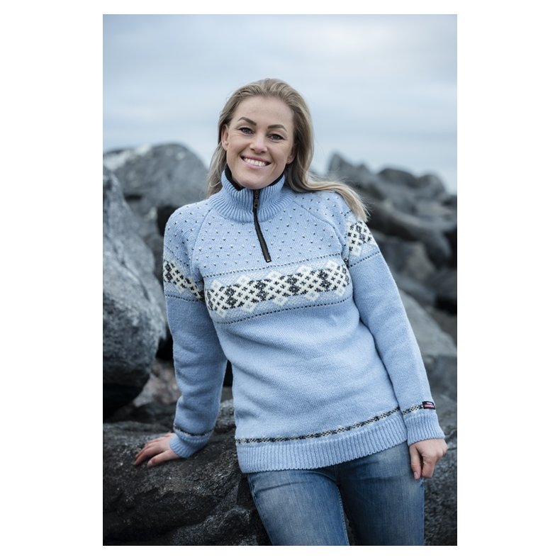 Flot uld sweater i 100% ren ny uld fra Norwool i Norge