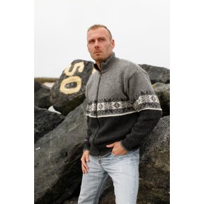 Cardigan windstopper med gennemlyn 100% norsk uld