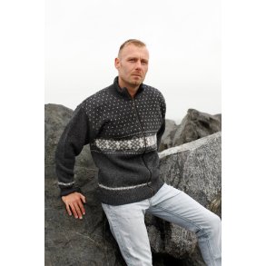 Norsk windstopper cardigan gennemlynet 100% ren uld