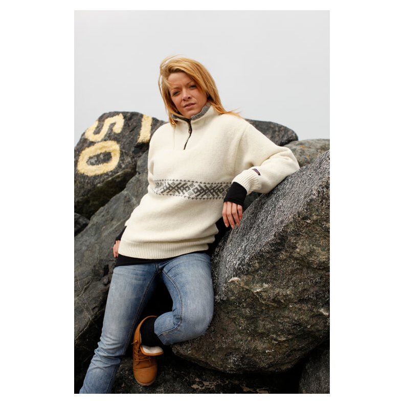 Windstopper sweater fra Norge i 100% ren ny uld