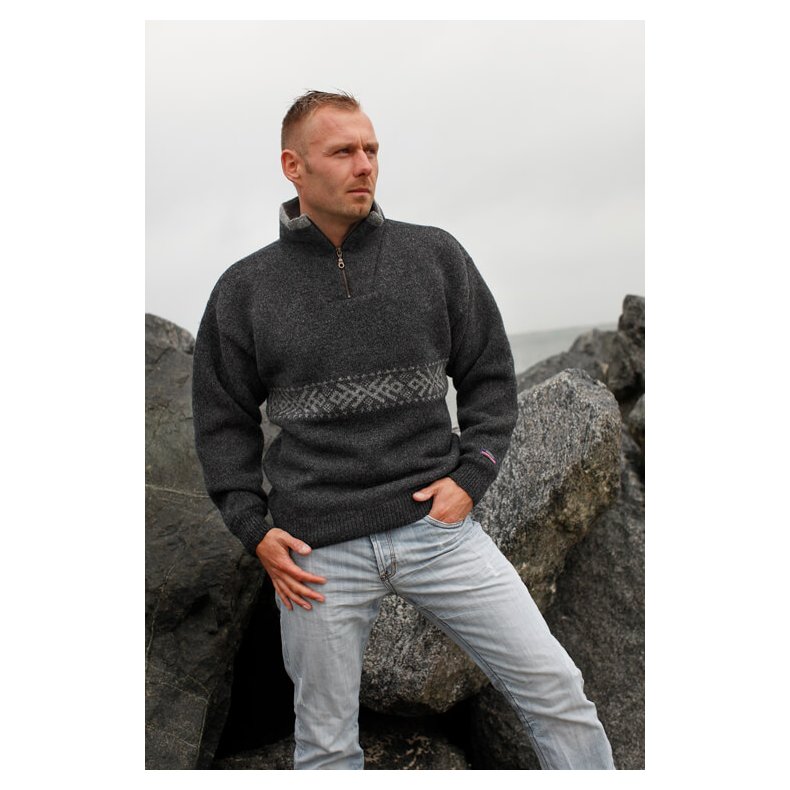 af Norsk Strik sweater med windstopper ren uld