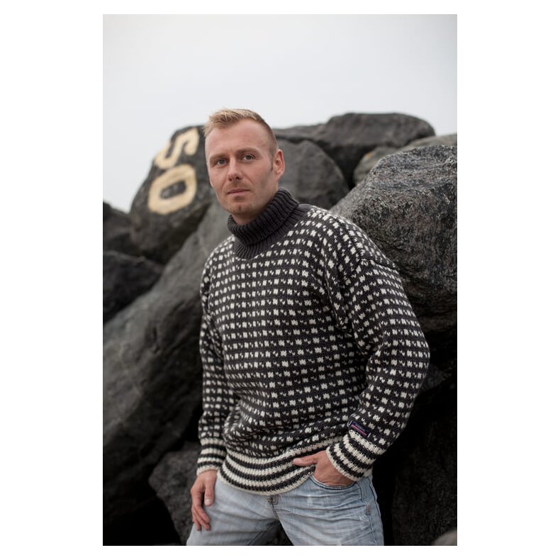 Klassisk Islandsk sweater med rullekrave 100% uld